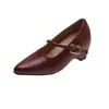 Sapatos Femininos de Salto Bloco Bico Fino Estilo Francês 2026 Outono Novo Estilo Feérico com Saia Tira Única Sapatos Mary Jane Retrô