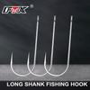Anzuelo de pesca de mango largo FTK, venta al por mayor, anzuelo Luya con púas, anzuelo de mano para carpa cruciana con tubo de anillo para pesca en barco, pesca marítima transfronteriza