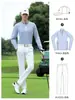 Pgm Ropa de Golf para Hombre Camiseta de Manga Larga Otoño e Invierno Raglán Cuello Alto Ropa de Alta Elasticidad Top Camisa Polo