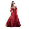 Vestido de Brinde da Noiva, Saia de Gaze Borgonha Super Fada Sonhadora Fofa, Sexy Um Ombro Elegante Senhora Banquete Vestido de Noite