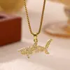Collar de Tortuga con Microincrustaciones de Zirconia de Colores Serie Nuevo Océano Europeo y Americano Colgante de Concha de Perla Tiburón Estrella de Mar Joyería