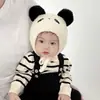 Gorro de Punto con Forma de Animal para Niños Otoño e Invierno Felpa Bebé Gorro de Punto Forro de Algodón Protección Cálida para Orejas Gorro de Lana