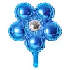 Globo de Película de Aluminio Redondo de Flor de Cinco Pétalos al por Mayor Diseño de Boda Globo de Papel de Aluminio de Pétalo Boda Fiesta de Cumpleaños