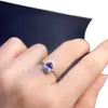 Anillo Nuevo de Tanzanita Natural Plata S925 Incrustado Piedra Principal 5X7Mm Versátil Moderno Popular Venta Caliente Joyería para Mujer Wholesale