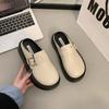 Zapatillas Boken de Fondo Grueso Elevado Estilo Británico para Mujer 2025 Nuevas Zapatos Slip-on de Primavera Medias Pantuflas para Mujer
