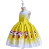 Falda Navideña Transfronteriza Exportación Europea y Americana Nuevo Estilo Tela Forjada Estampada Cosplay Niña Performance Vestido de Princesa Copo de Nieve