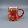 Taza de Cerámica 3D de Hombre de Jengibre Navideño Taza de Agua Creativa en Relieve Pintada a Mano Taza de Café Regalo Festivo