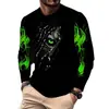Camiseta Digital Masculina de Manga Longa com Estampa Nova da Amazon 2026, Gola Redonda, Comércio Transfronteiriço