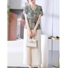 Conjunto de Ropa de Verano para Mamá 2026 Nuevo Estilo para Mujeres de Mediana Edad y Mayores Conjunto de Dos Piezas Blusa de Algodón y Lino Estilo Chino Nuevo Estilo Nacional