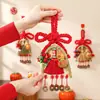 Alegría de inauguración Colgante para puerta principal Nudo Wanzi Colgante de calabaza Cesta de cernir Escoba Adorno Decoración de arreglo para mudanza a casa nueva