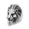 Anillo Retro Cabeza de León Europeo y Americano para Hombre con Apertura Corona de Cruz Rey León Simba Anillo Explosiones Transfronterizas
