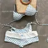 2026 Nuevo Bikini de Lunares con Cuello Halter de Tres Piezas Estilo Europeo y Americano Sexy Traje de Baño Dividido para Mujeres Traje de Baño Transfronterizo Bikiki