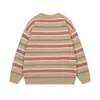Ropa para Hombre North Boundary Marca de Moda Americana 2025 Otoño e Invierno Nuevo Suéter Rayado de Bloques de Color para Hombre Suéter de Punto de Cuello Redondo