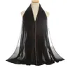 Novo Lenço de Cabeça de Chiffon com Pérolas e Strass para Mulheres, Lenço Longo com Corrente para Sorteio, Lenço Longo, Xale YS010