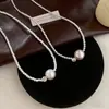 Colar de Pérolas Xiaomi, Perfeitamente Redondo, Alto Brilho, Luxo Leve, Corrente de Clavícula da Moda, Design de Nicho, Acessório de Pescoço de Alta Qualidade