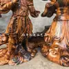 Estátua Natural de Jujuba Fulminada do Marechal Tianpeng 30cm - Escultura Requintada em Madeira de Jujuba com Três Cabeças e Seis Braços, Ornamento Taoísta