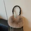 Moda Informal de Moda de Felpa para Otoño 2026, Bolso de Mano de Color Sólido Único, Bolso de Hombro y Bolso de Axila