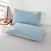 2026 Algodón Puro Color Sólido Sin Estampar Algodón Lavado Funda de Almohada Individual Pieza Individual