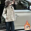 Chaqueta de Felpa para Niñas Tallas Mediana y Grande Terciopelo Doble Cara Niños Medianos y Grandes Ropa de Otoño e Invierno Con Capucha Uniforme Escolar Estudiantes de Secundaria Mágicos Invierno