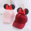 Gorra de niña linda caricatura lazo gorra de béisbol verano nuevo protección solar red de princesa padre-hijo al por mayor D145