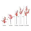 Flor de ciruelo única flor de ciruelo de cera rojo falso flor de ciruelo artificial flor de seda flor artificial flor de cerezo ramas secas decoración de árbol grande flor de ciruelo