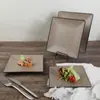 Prato Plano Bicolor Estilo Japonês de Melamina Louça Prato Frio Sobremesa Sushi Churrasco Prato Quadrado Travessa de Servir Louça