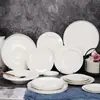 Venda Direta de Fábrica de Louças Cerâmicas, Pratos de Cerâmica Ocidentais de Alto Padrão para Bife, Pratos para Massas, Pratos de Porcelana Branca para Restaurantes de Hotel