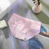 Roupa íntima feminina gelo seda verão fino grafeno virilha sem costura oco para fora cuecas respiráveis das mulheres