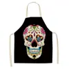 Delantal estampado de calavera de personalidad creativa de Halloween decoración de fiesta de calavera del Día de Muertos de México un lote
