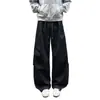 En stock 2026 nuevo modelo pantalones cargo plisados de retazos retro para jóvenes pantalones casuales para hombre holgados talla grande