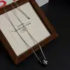 Collar con Corazón de Melocotón Esmaltado Dulce Incrustado Cruz Incrustada de Zirconio Cadena para Suéter Pendientes de Corazón Retro Sexy Femeninos