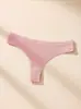 Tanga de encaje de algodón puro estilo europeo para mujer, tiro bajo, transpirable, ropa interior bikini, sexy, fino, T-back