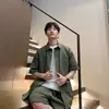 Traje de Verão Masculino, Camisa Solta de Manga Curta, Shorts, Top Fino Respirável, Traje Versátil Fresco de Verão para Casais