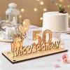 Regalo en Efectivo 60º Cumpleaños Letrero Digital de Madera Lámpara de Hada Corbata de Moño 70º Aniversario de Bodas Decoración de Mesa