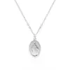 Popular Europeu e Americano Prata de Lei S925 Banhado a Ouro Pingente Oval com Relevo de Retrato Moda Transfronteiriça Corrente de Clavícula Personalizada Atacado