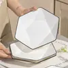 Juego de Tazón y Plato de Color Bajo Esmalte para Uso Doméstico, Blanco Puro, Lujo Ligero, Vajilla Cerámica de Gama Alta, Tazones, Platos, Palillos, Vajilla para Sopa, Nuevo Modelo 2026