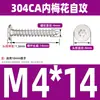 Tornillo autorroscante de acero inoxidable 304 cabeza plana grande tipo ciruela cabeza delgada tipo estrella CA punta aguda cola puntiaguda para madera M2M3M4M5