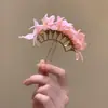 """Fragancia Rocío Fresco" - Pasador Rosa Florido que Crea Atmósfera, Pasador Lateral Estilo Vacaciones Ultra-Féericas en la Costa, Flor para Peinado Recogido"""