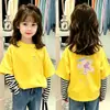 Nueva colección de otoño 2026: Camiseta elegante y moderna de manga larga a rayas para niñas, hecha de algodón puro, adecuada para niños mayores