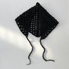 Lenço Triângulo de Renda Estilo Francês Elegante Vintage Decorativo Pequeno Lenço ins Lenço de Cabeça Oco Faixa de Cabelo Amarração Bolsa Flappy All-match