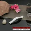 Puxador de Armário de Móveis Branco Areia Completo Perolado Broca Fina Moderno Simples Prata Fosco Flash Cristal Puxador de Gaveta Espessado