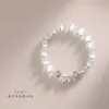 Pulsera de Pareja Plata 925 Estilo Pareja Estudiante Pulsera de Obsidiana Natural Regalo de San Valentín para Novio y Novia