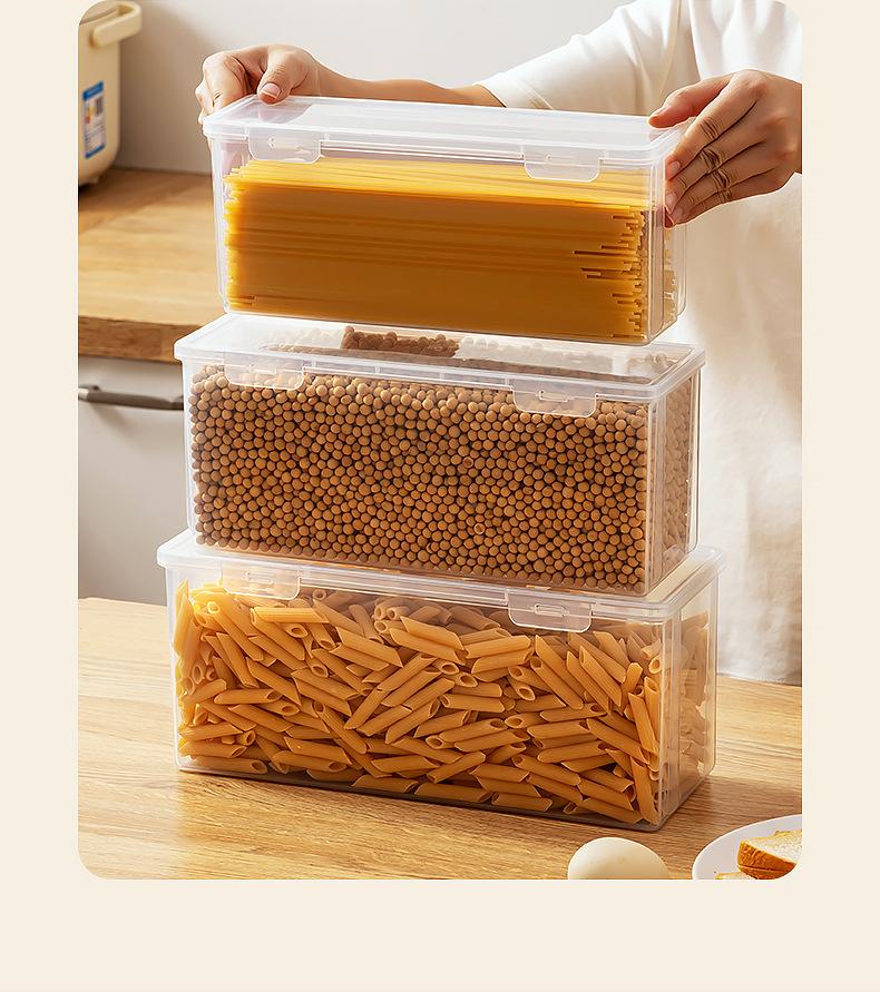 厨房五谷杂粮收纳盒带盖面条鸡蛋收纳盒食品级密封冰箱