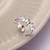 Anillo Escalera de Gota de Agua Todo Plata de Ley S'925 Diseño Abierto Exquisito Anillo Brillante de Plata para Dedo Índice para Mujeres 5615