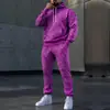 Estación Independiente Temu Moda Masculina Transfronteriza Tendencia Estilo Europeo y Americano Otoño Casual Deportivo Sudadera con Estampado Traje Dos Piezas