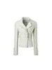 Chaqueta de Piel Sintética para Mujer con Cuello Solapa y Cremallera, con Mangas Acolchadas de Algodón que Resaltan la Figura