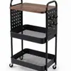 Carrito de cesta colgante personalizado, estante de almacenamiento móvil, estante de almacenamiento de piso para cocina, carrito de almacenamiento de bocadillos de varias capas