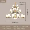 Lustre de sala de estar todo em cobre e madeira maciça estilo chinês, iluminação nova estilo chinês simples e elegante para vilas chinesas de alto padrão, salas de jantar e quartos