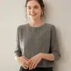 2025 Nuevo Otoño e Invierno Cachemira Casual Cuello Redondo Tejido Superior Tejido Holgado Trenzado Corto de Cachemira