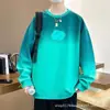 Sudadera nueva de otoño e invierno para hombre con cuello redondo, suéter holgado de moda, capa base casual elegante de manga larga
